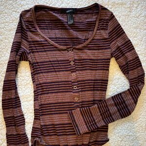 Stripped Long Sleeve Bodysuit